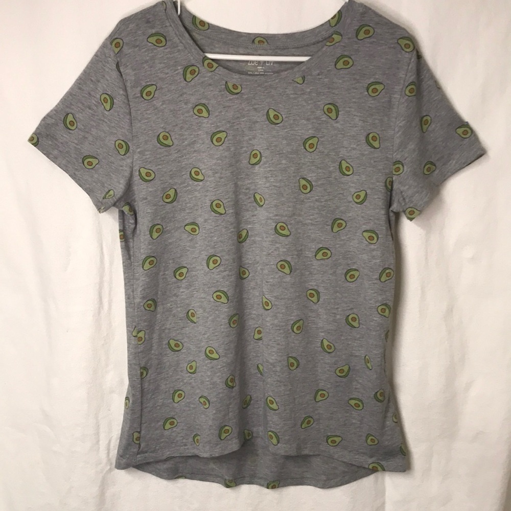 ZOE+LIV Avocado Tee XL Gray Short sleeves Make your statement!